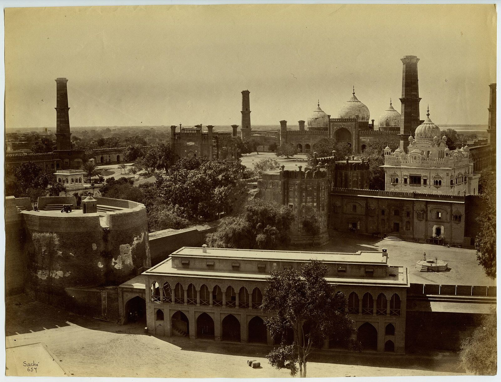A nineteenth-century photograph of rooftops, domes and minarets in a north Indian city