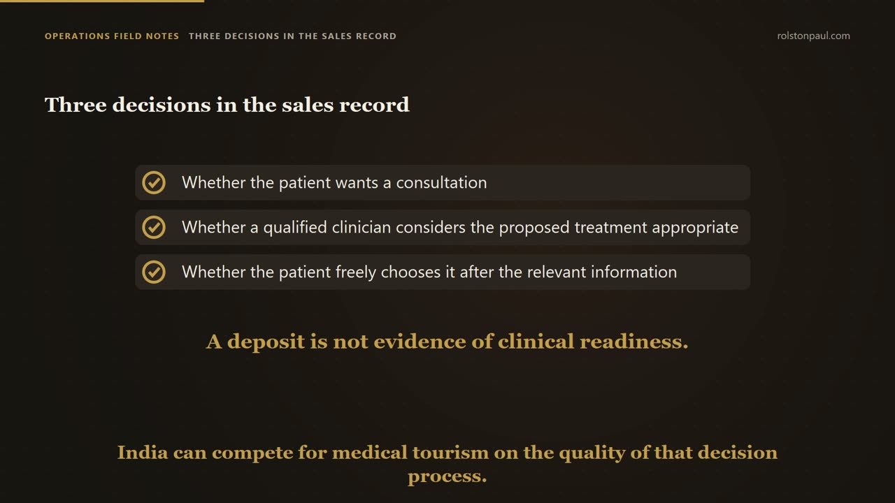 Video still: A sales strategy for a medical business that survives contact with a patient