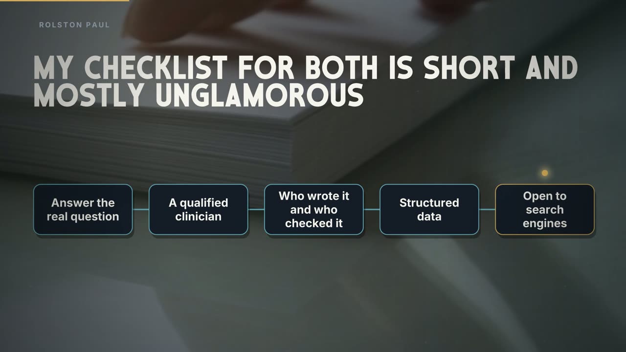 Video still: AEO and GEO for a clinic: the operator's checklist