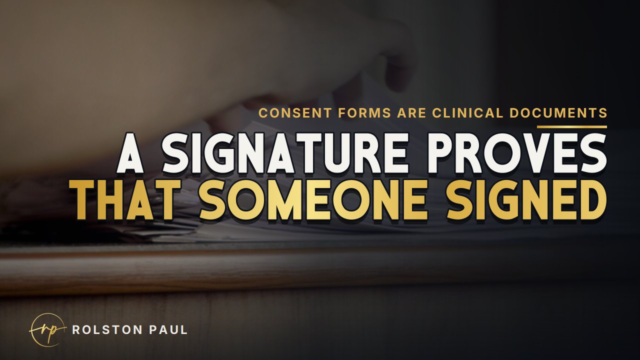 Video still: Consent forms are clinical documents: auditing them like one