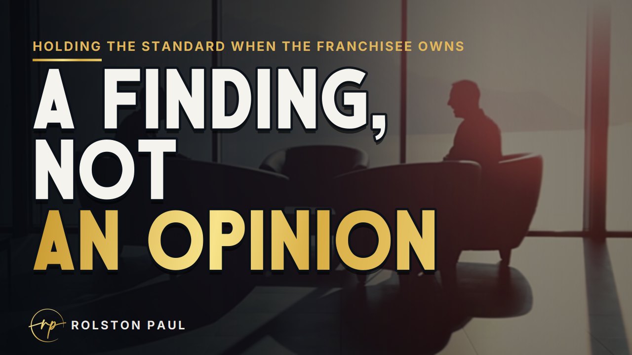 Video still: Holding the standard when the franchisee owns the P&L