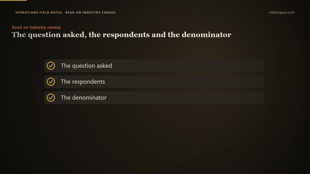 Video still: Reading an industry census like an operator