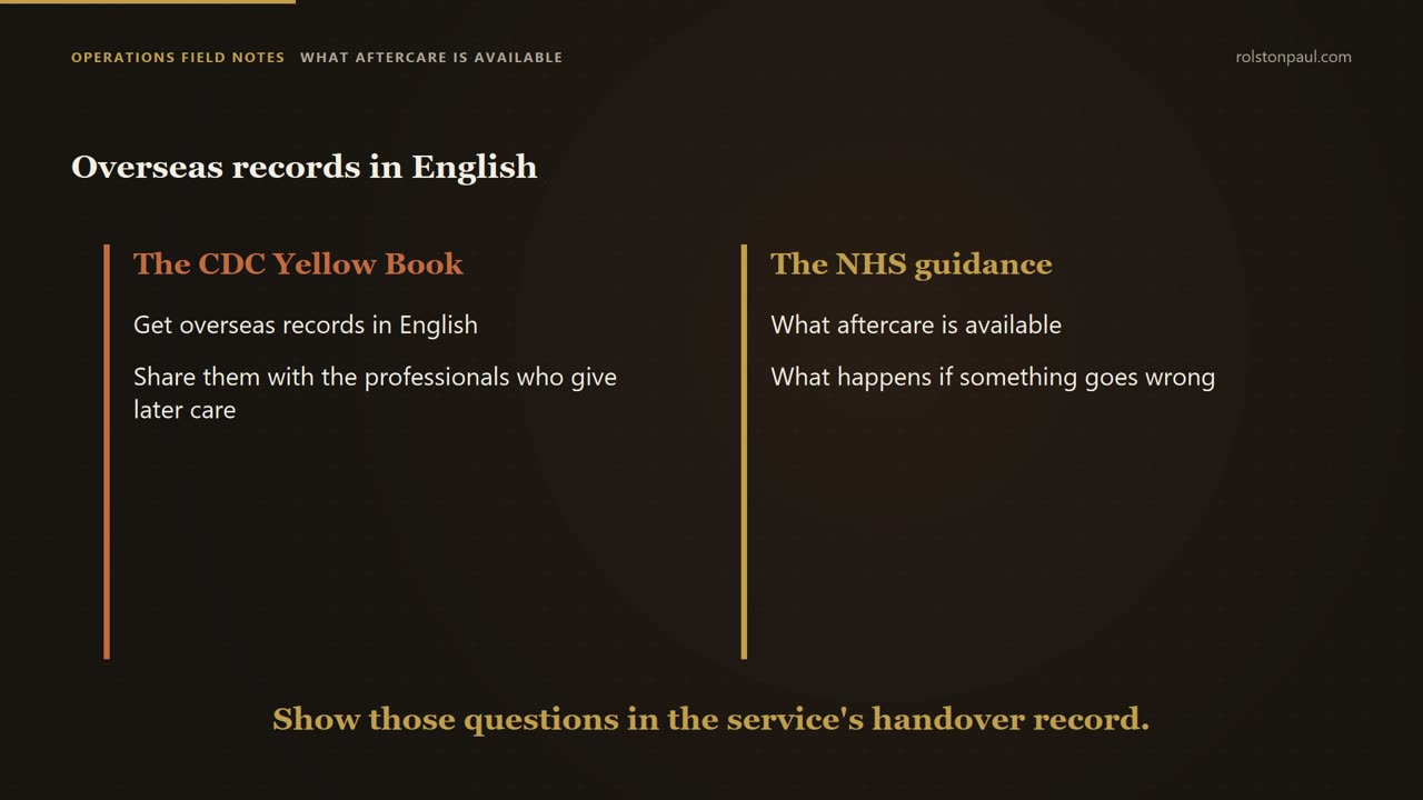 Video still: Medical tourism aftercare: the records that must travel home