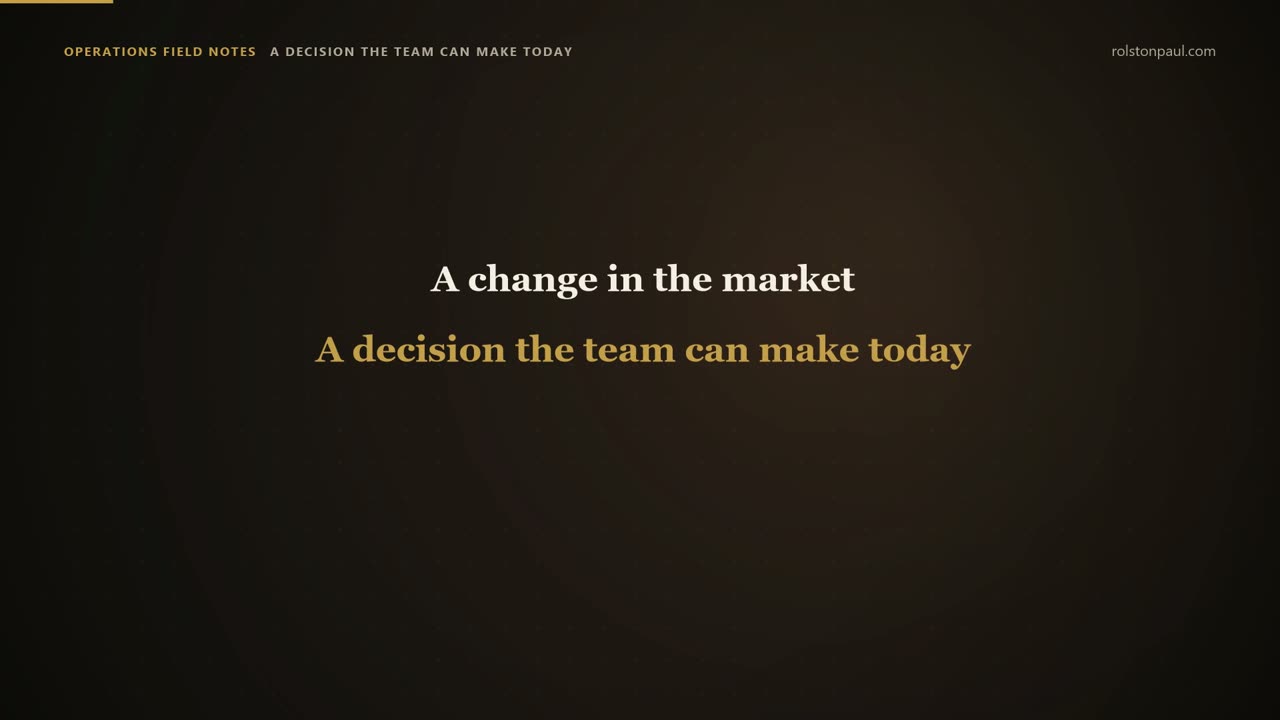 Video still: Operating discipline for people who run clinics