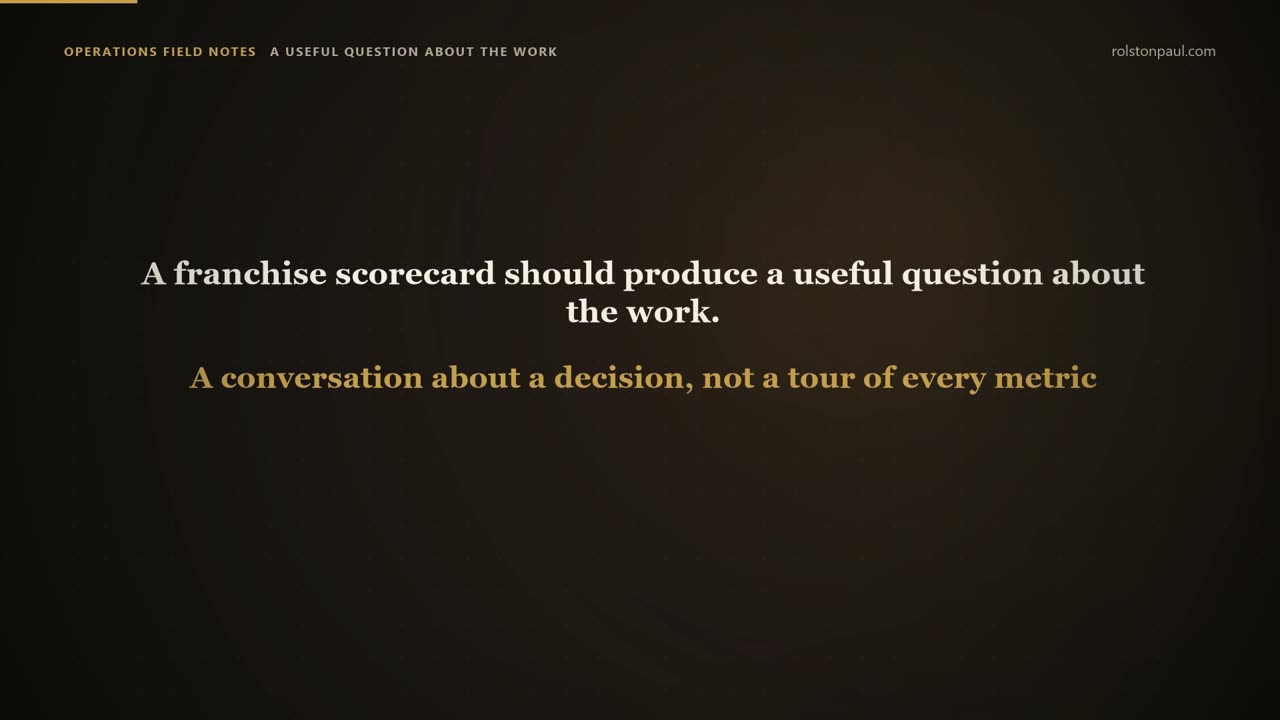 Video still: The franchisee scorecard: five numbers, one page, no colour coding