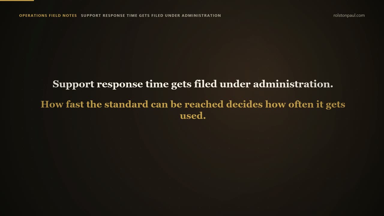 Video still: The support desk is a clinical quality metric: response time in a franchise network
