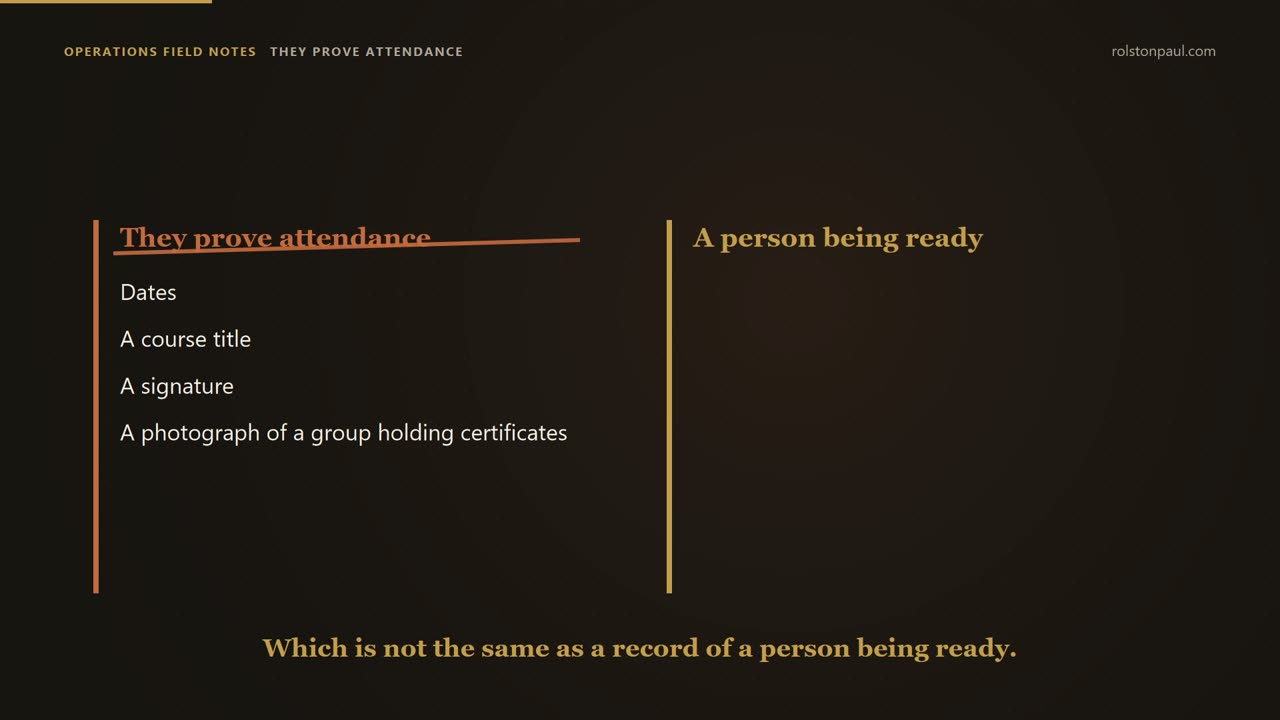 Video still: What a doctor's certification file should prove