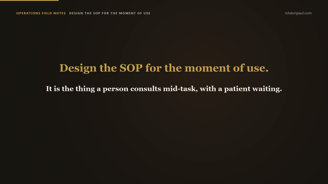 Video still: Why clinical SOPs fail, and the one change that fixes it