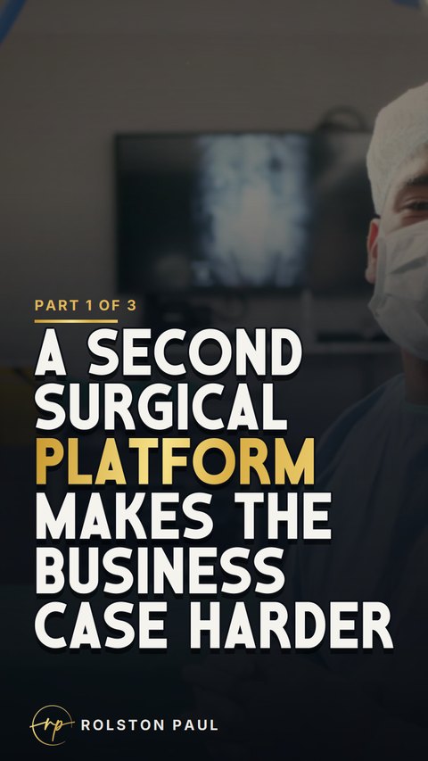 Video still: A second surgical platform makes the business case harder